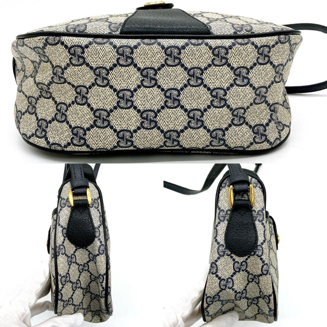 【GUCCI】ショルダーバッグ　GGスプリーム シェリーライン　ベージュ　自立