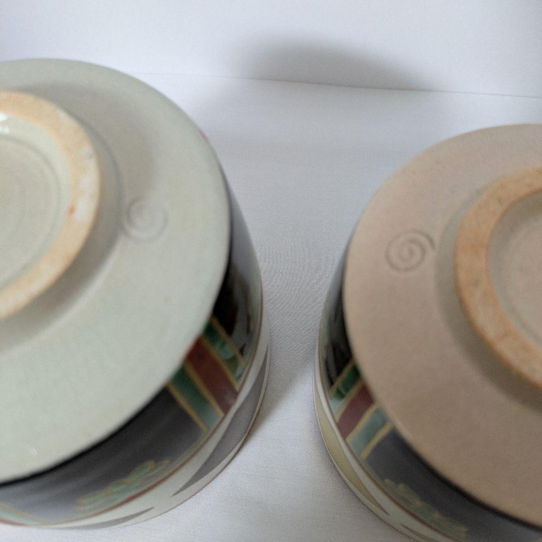 重茶碗　仁清写　蔵珍窯　金銀一双 金菱　銀菱　共箱