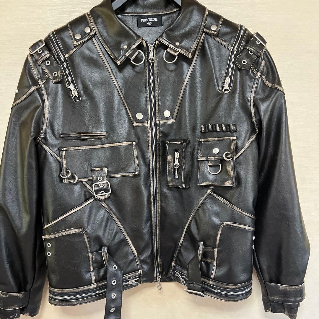 PERSONSOUL ブラックレザージャケット パーソンソウル