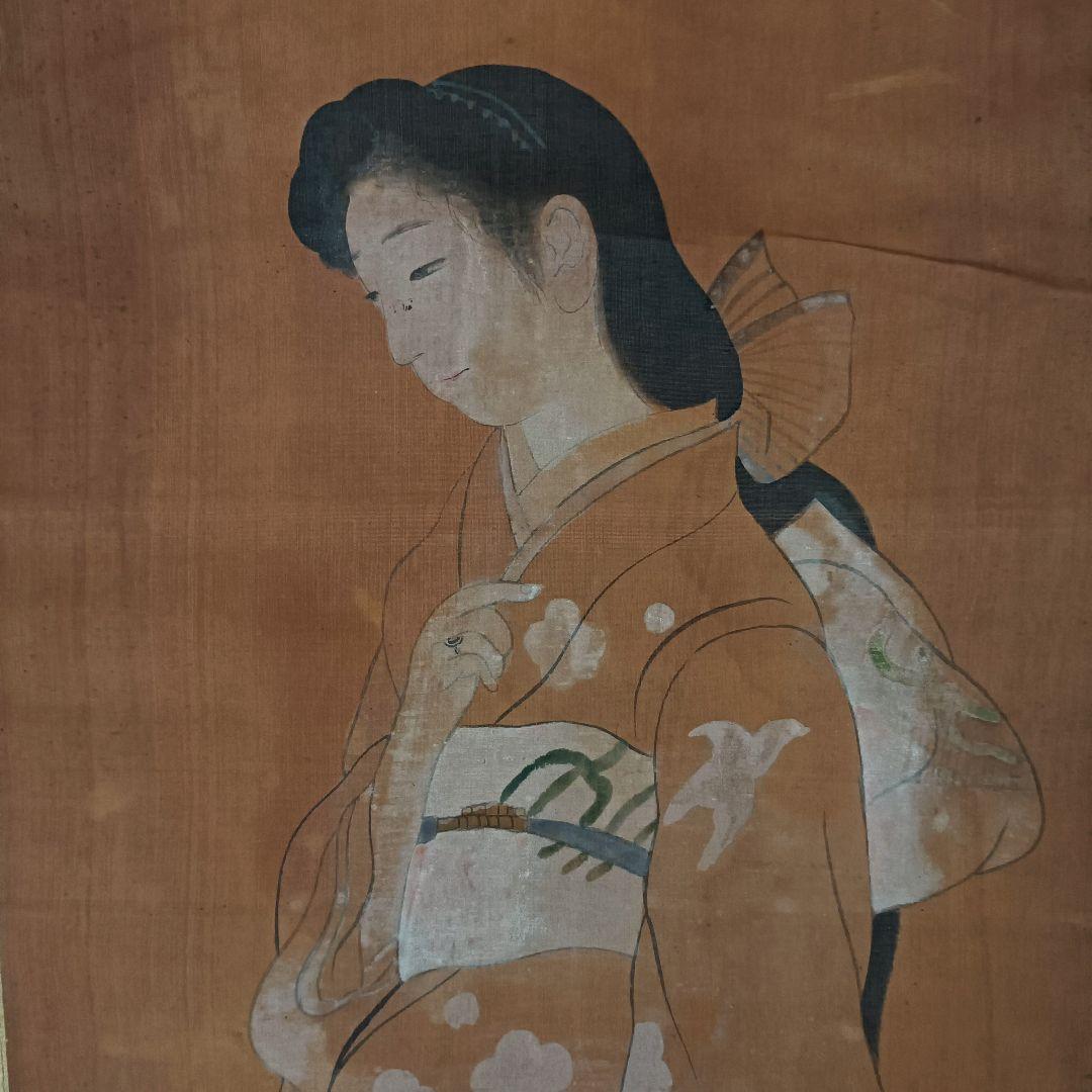 レア 掛け軸 絵 美人画 日本 美術 骨董