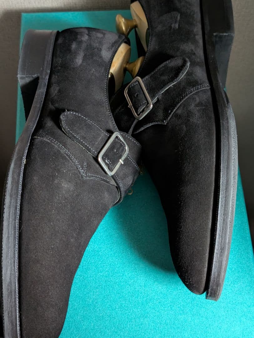 msek様用　エドワードグリーン　シングルモンク　ブラックスエード 6TROON