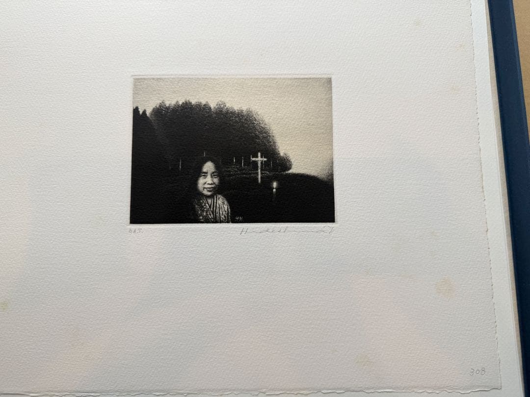 秀島由己男　版画集　春の城シリーズ　「信仰の告白」