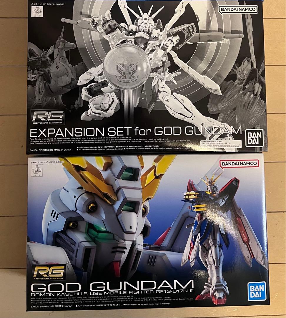 【未組立】RG ゴッドガンダム＋拡張セット＋HG ローズガンダム　セット