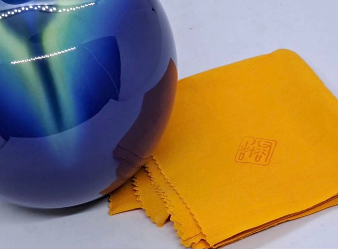 人間国宝 三代 徳田八十吉 金銘 本人作「耀彩 壷」共箱 花瓶 九谷焼 真作保証