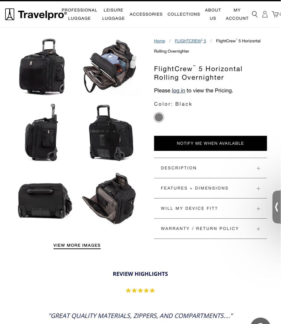 新品Travelpro FlightCrew5 Horizontal