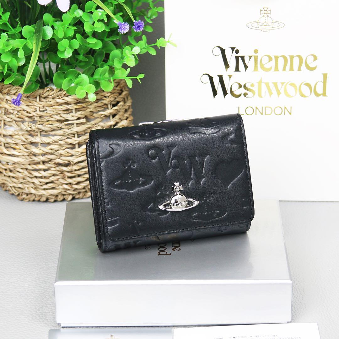 Vivienne Westwood ヴィヴィアン 三つ折り財布 レザー 金s1