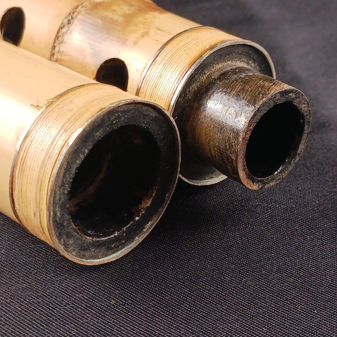 Y3110-8 琴古流 尺八 月童 銀三線 全長42.3㎝ 竹製