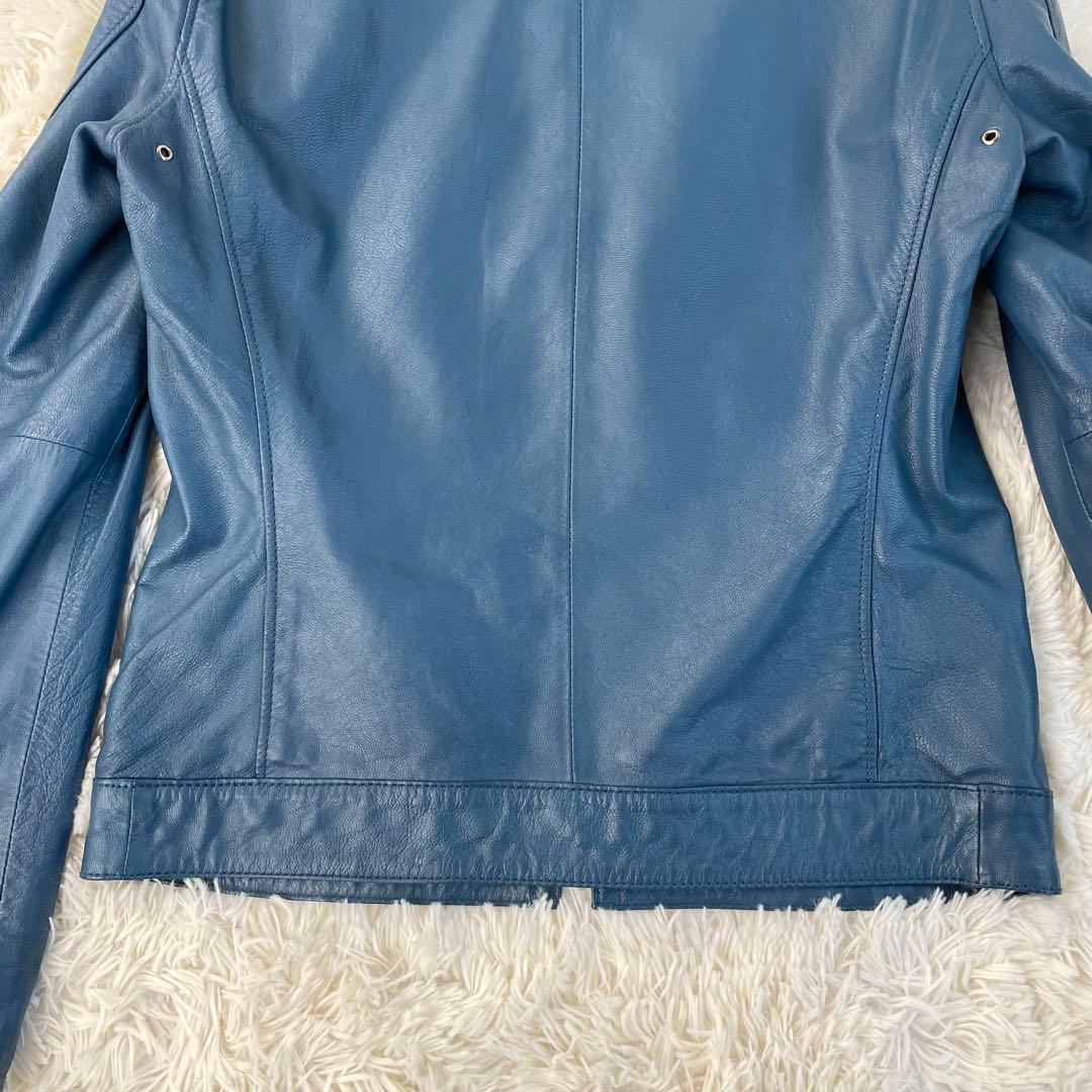 希少カラー ユナイテッドアローズ 山羊革 シングルライダース 青