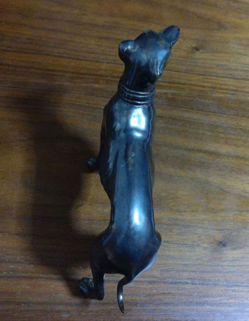 置物★グレイハウンド ブロンズ像 重量感あり　アンティーク　犬