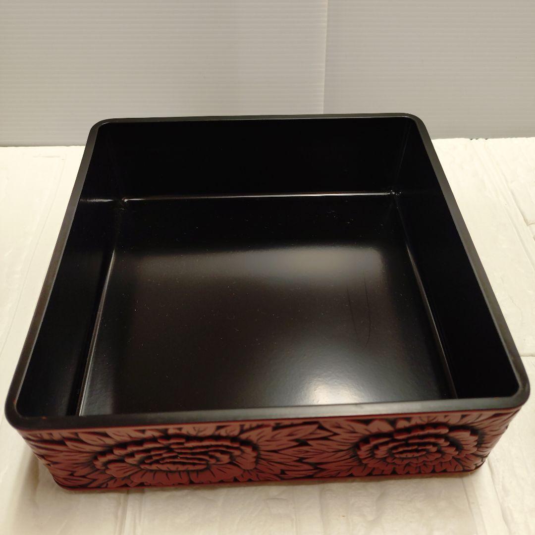 仙台堆朱　花鳥彫　二段重