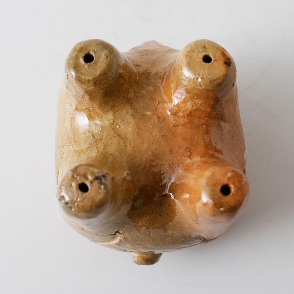 時代物 楽焼 向獅子形 香炉 茶道具 香具 置物 唐津 唐物 古美術品