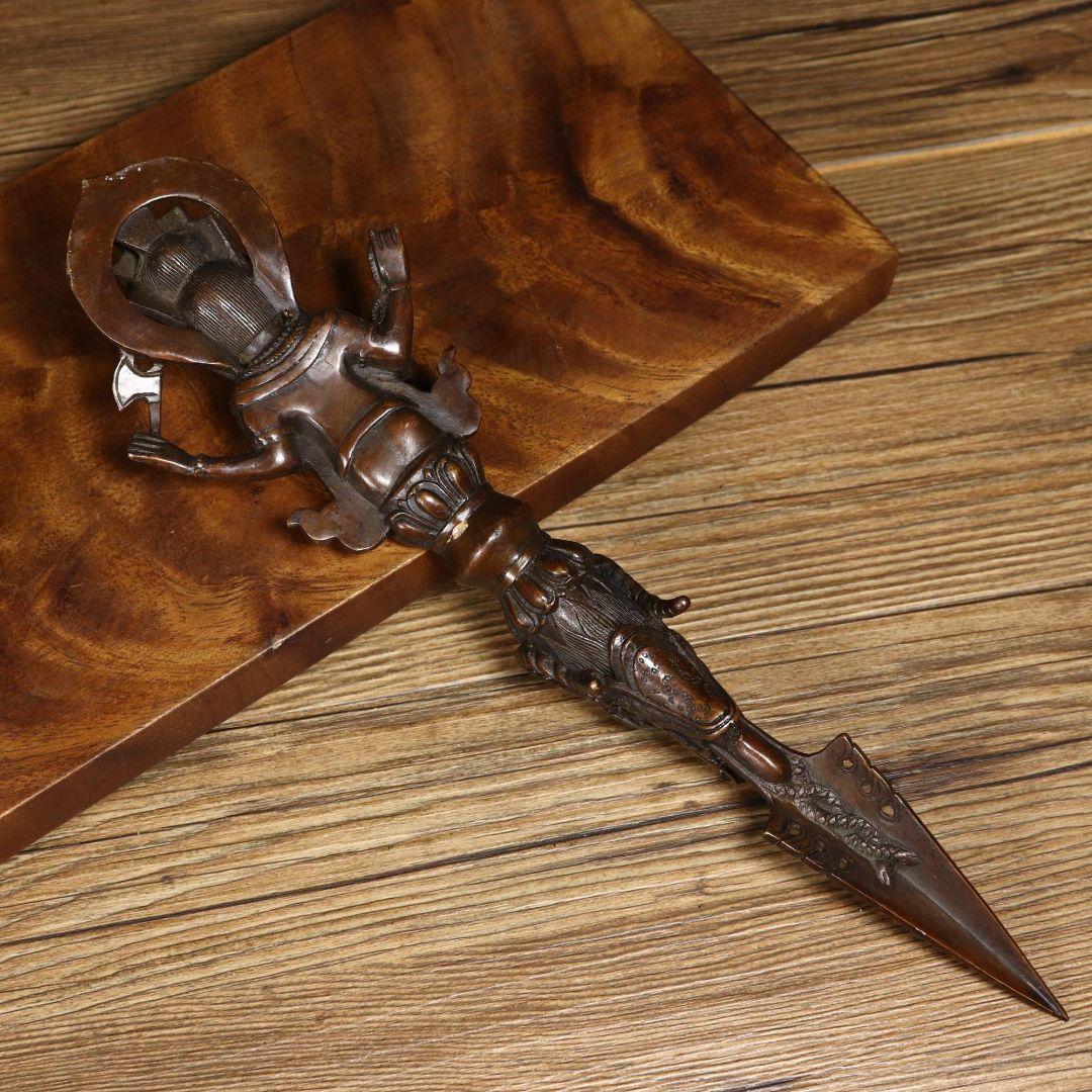 銅製 法器 象鼻金剛降魔杵 招財 辟邪 開運 装飾品 工芸品 置物