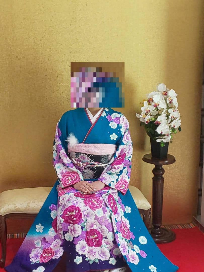 ◆中古美品◆たちばな 振袖セット◆成人式 卒業式 ★ブルー グリーン