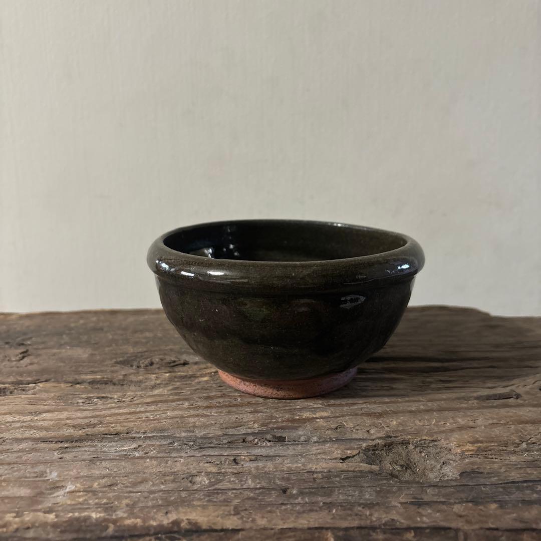 古い平清水片口　酒器　アンティーク　骨董　黒釉　 古美術　白洲正子　検:李朝