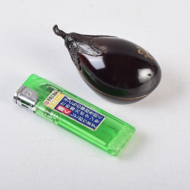 茶道具　輪島塗　川岸充雅作　乾漆造り　昆虫蒔絵　茄子香合　共箱　C　9194
