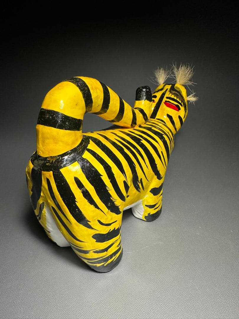 No.19 浜松張子　二橋加代　作　大型　虎　郷土玩具　首振り人形　共箱　栞