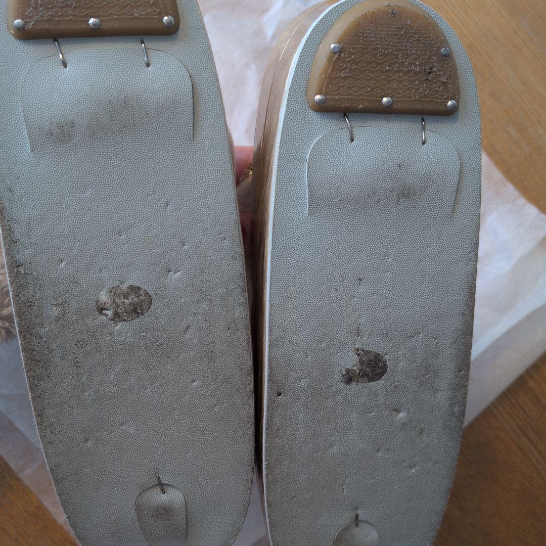 卒業式、成人式　振袖用金色花柄ハンドバッグと草履セット