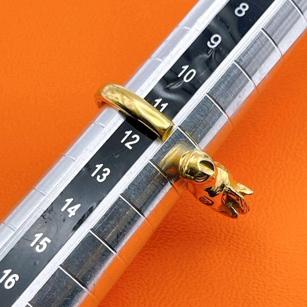HERMES リング　シュバルホース　ヴィンテージ　ゴールド　指輪　11号