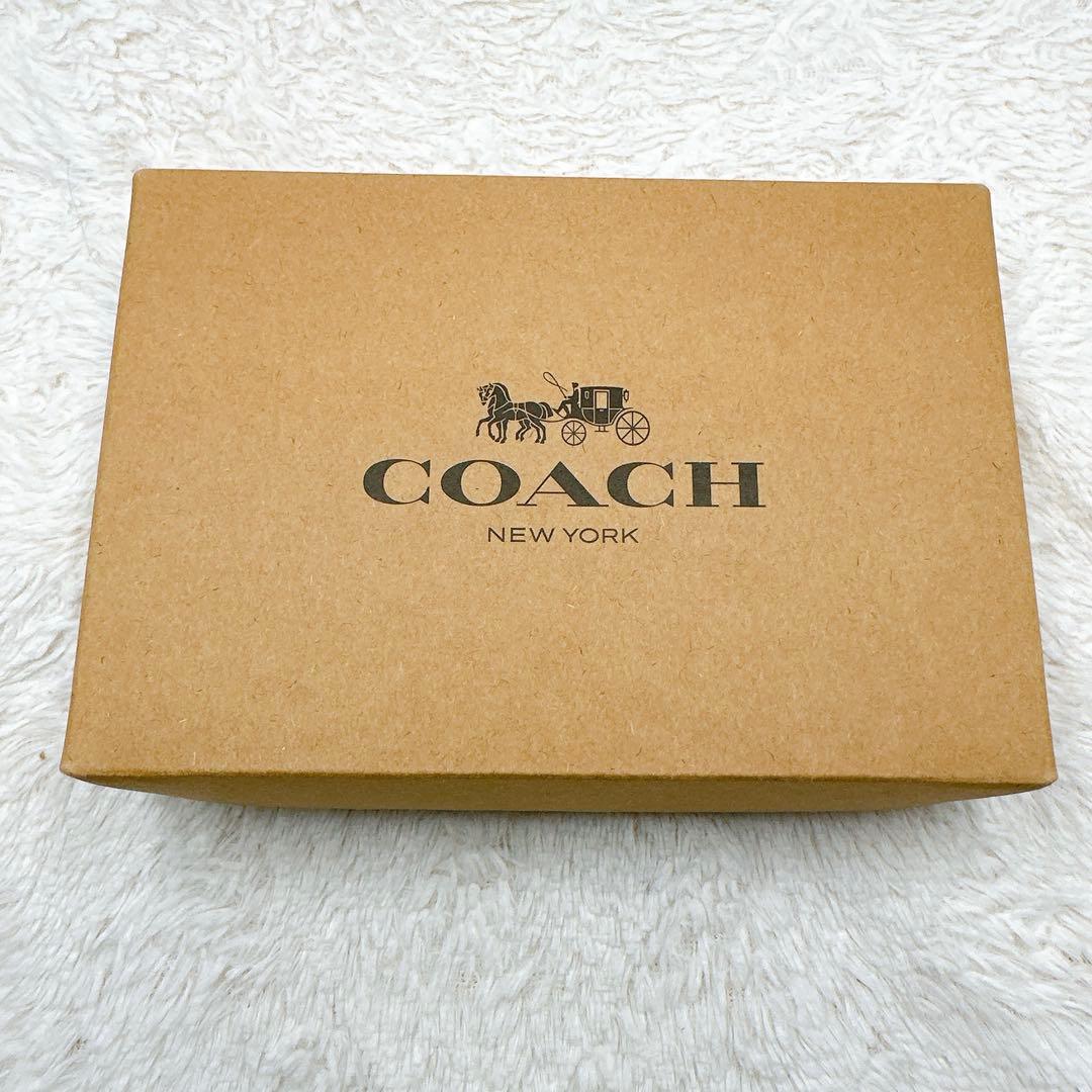 新品⭐️ 【COACH】 コーチ シグネチャー 二つ折り財布 ミニ財布 白×茶色