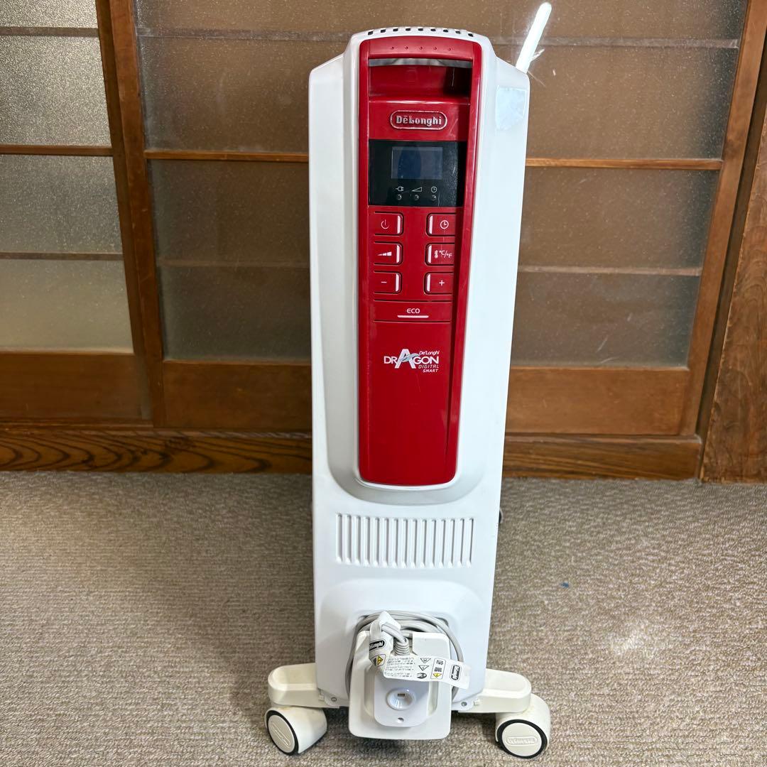 美品 デロンギオイルヒーター　ホワイトレッド