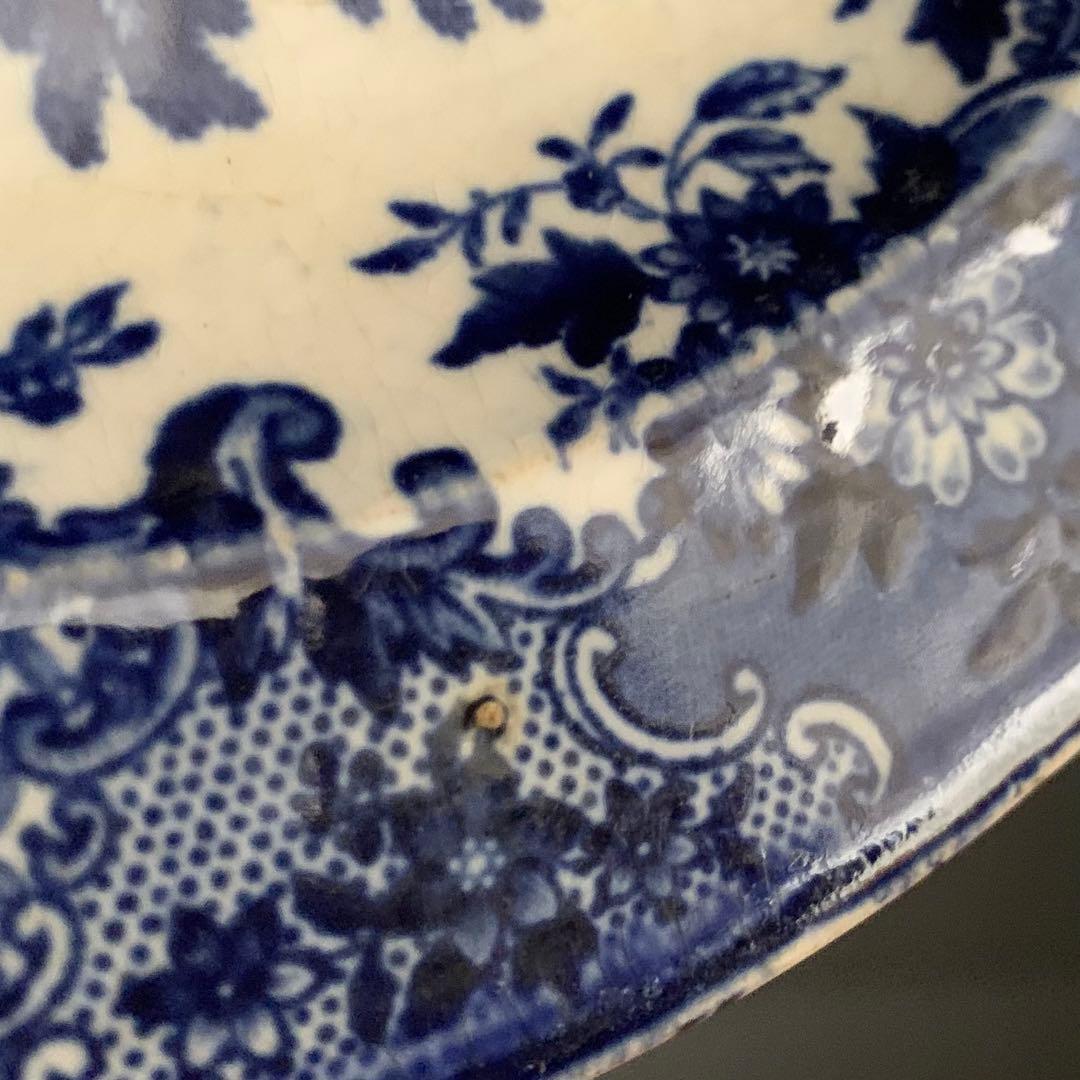 銅板転写 プレート 皿 中皿 古道具 アンティーク ブロカント