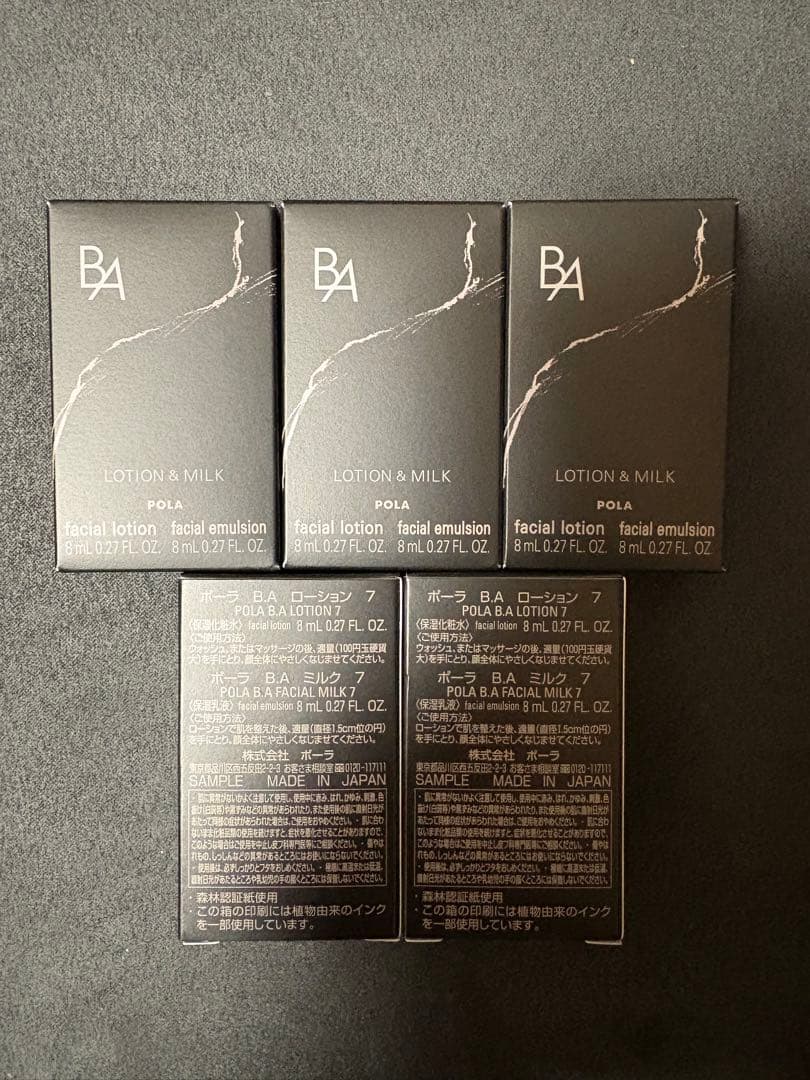 リニューアルポーラ B.A 最新第７世代ローション＆ミルク5セット各8m l