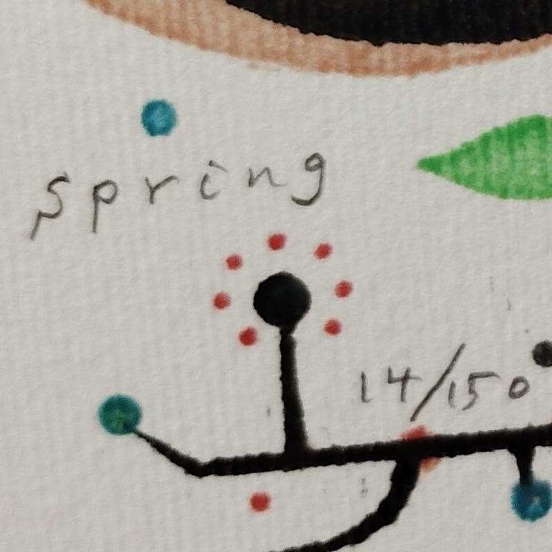 ☆大場正男☆「Spring」ペーパースクリーン　孔版画　インチサイズ　新品額！