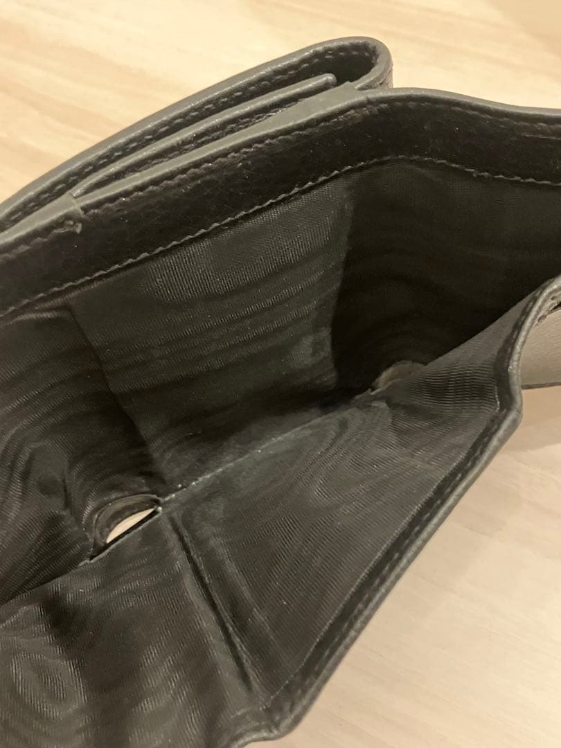 GUCCI グッチ　ダブルG マーモント　黒　レザー三つ折り財布　ウォレット