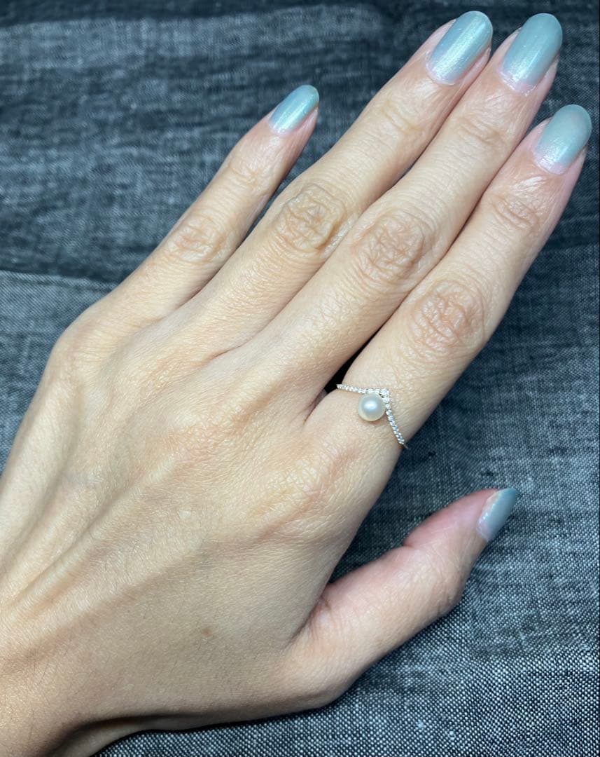 本日限定値　美品 K10+アコヤ真珠+ダイヤモンド リング(Lilas)