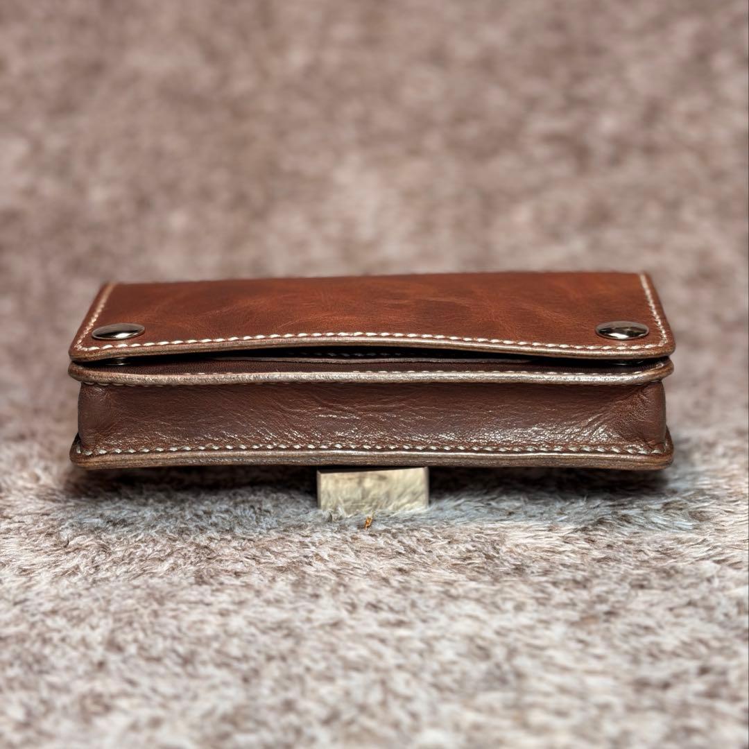 ◎ラスト1点.大人の渋さ漂う.二つ折り.オイルヌメシャグポーチ◎