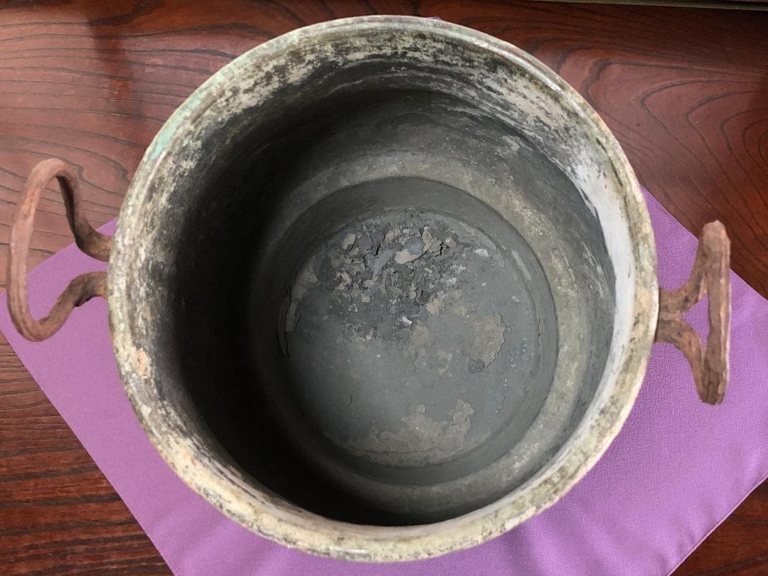 【 青銅陣釜 戦陣釜 】 傳今川義元公之炊飯釜　戦国時代　旧家所蔵