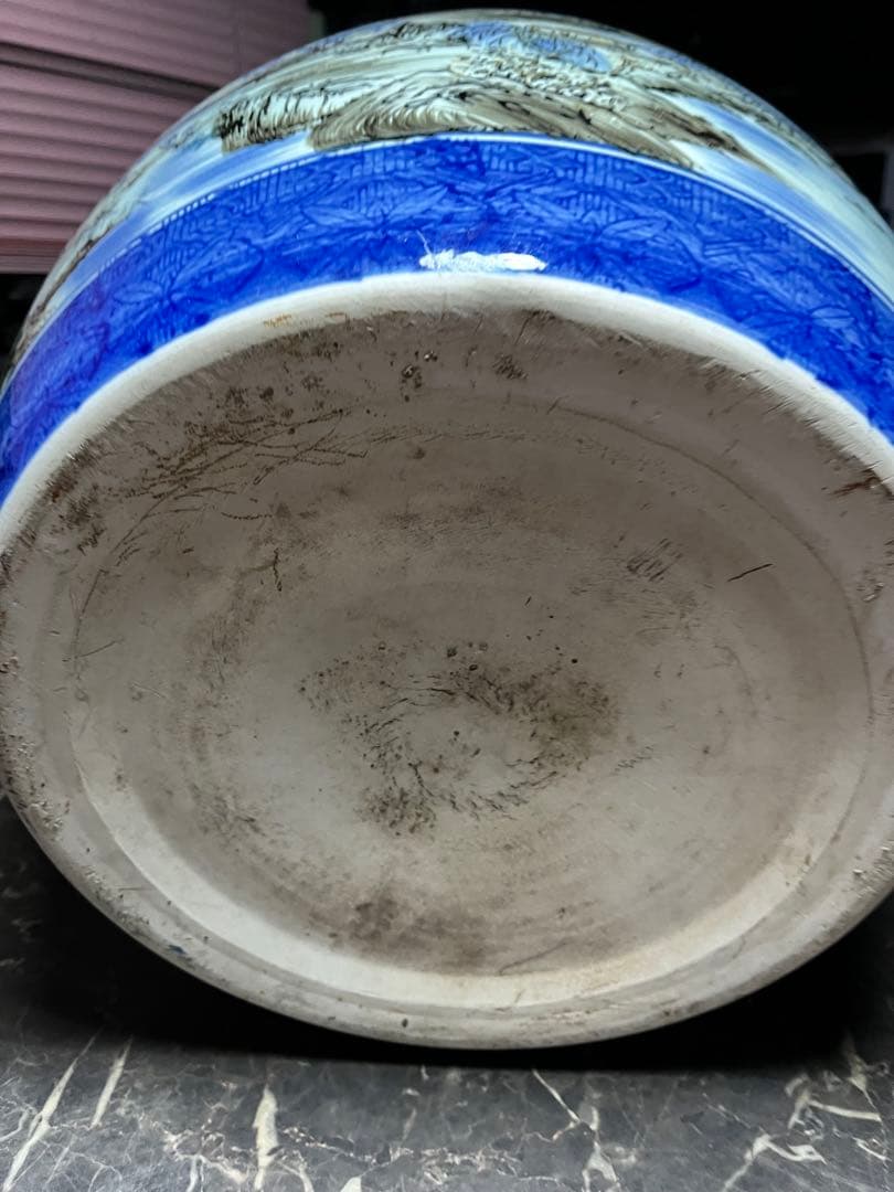 火鉢、陶器火鉢、山水画火鉢、手あぶり火鉢、囲炉裏、炉端、金魚鉢、メダカ鉢、睡蓮鉢