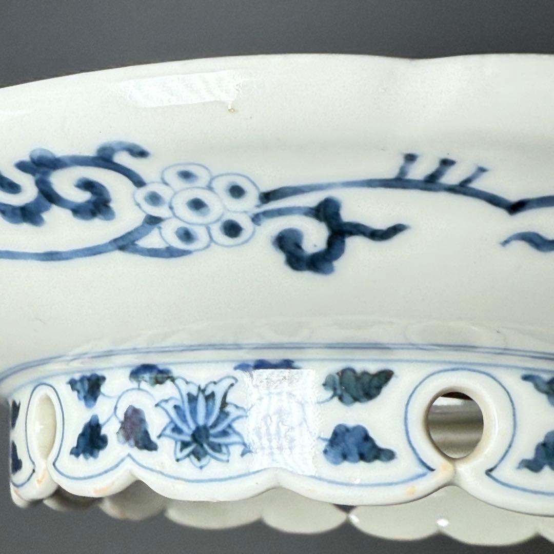 大正時代　十二代柿右衛門　錦　鳳凰絵高台皿　角福　桐箱　裏唐草文様　21.7cm