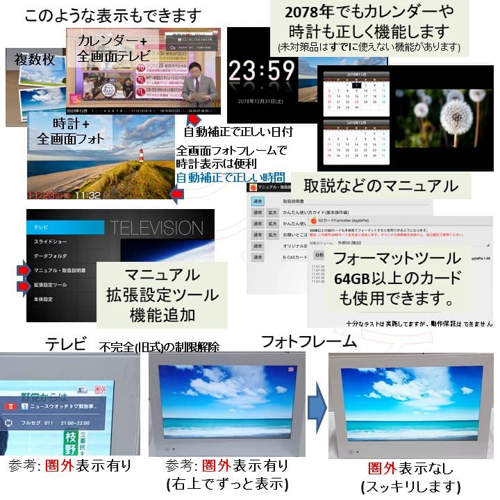 未使用‼️ 防水ポータブルテレビ フルセグ ソフトバンク 202HW 全画面 白