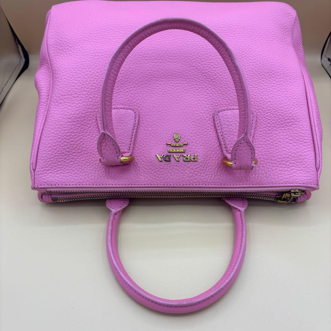 PRADA プラダ レザー ハンド ショルダー バッグ ピンク