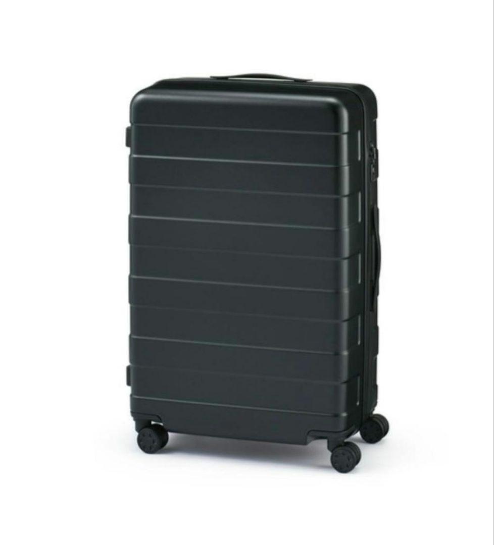 キャリーバーの高さを自由に調節できるストッパー付きハードキャリー 87Ｌネイビー