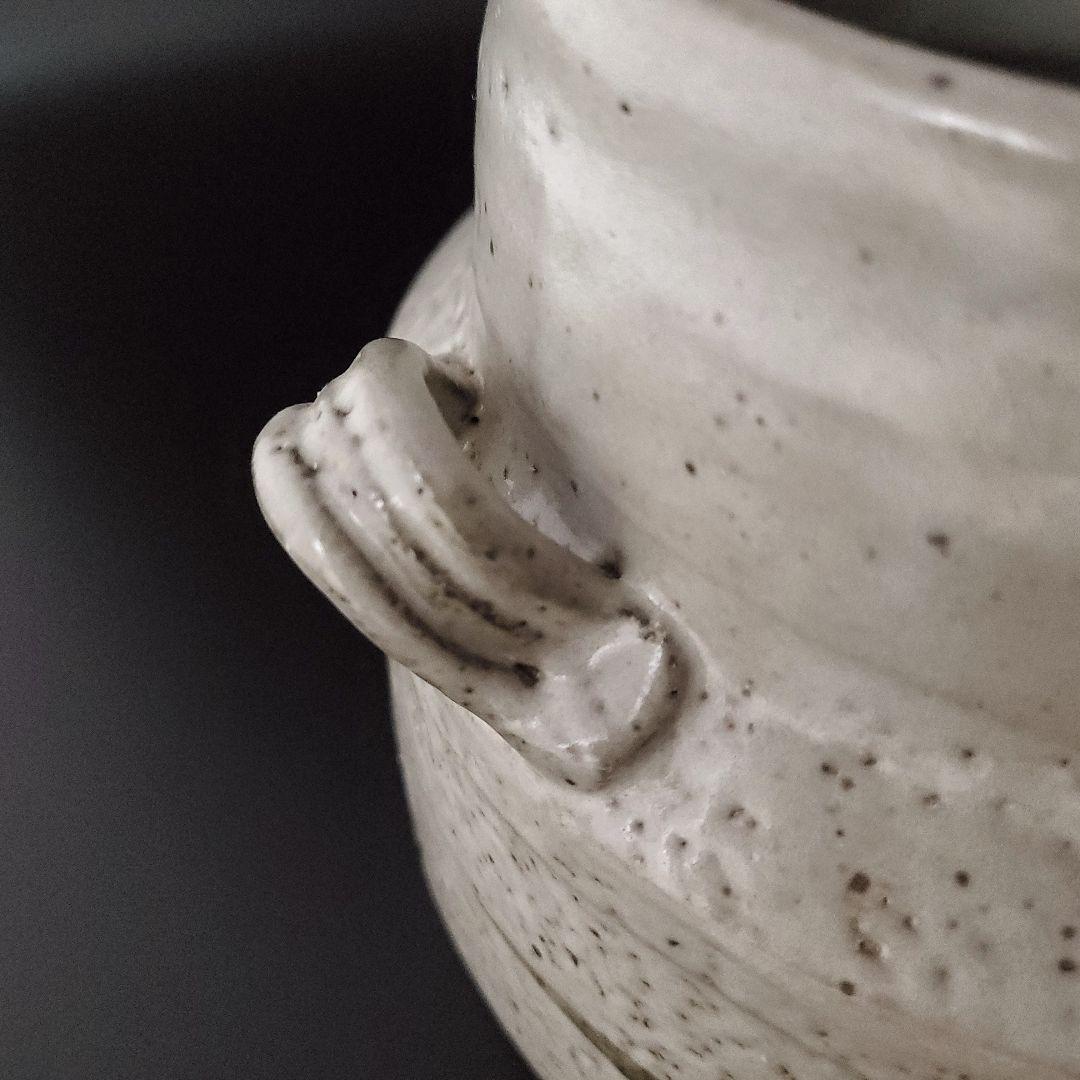 茶道具 唐津写 耳付 水指 江崎敏夫 共箱 瀬戸 多治見 現代陶芸 からつ