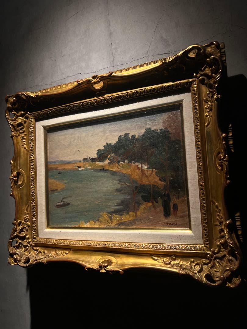 時代物　肉筆油彩画　直筆サインあり