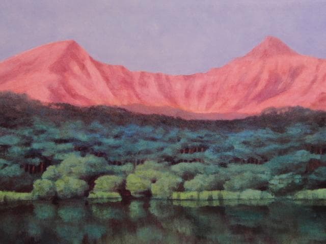 奥田 元宋、晨暉、大判、額装用・画版、日本製・新品額 額装付、状態良好