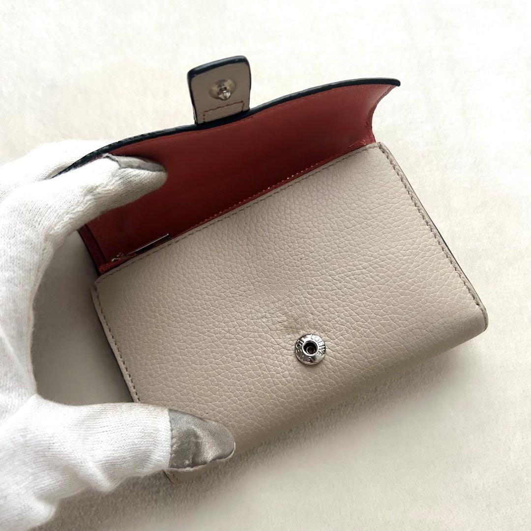 LOEWE ロエベ 三つ折り財布 コンパクトウォレット アナグラム レザー