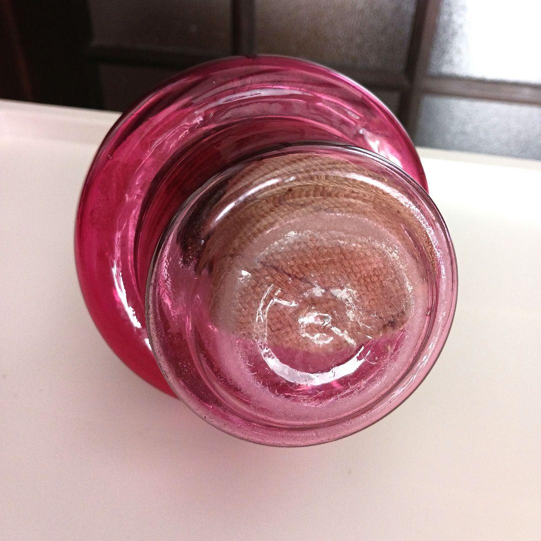 アンティーク吊りオイルランプ　　　ピンクレッド