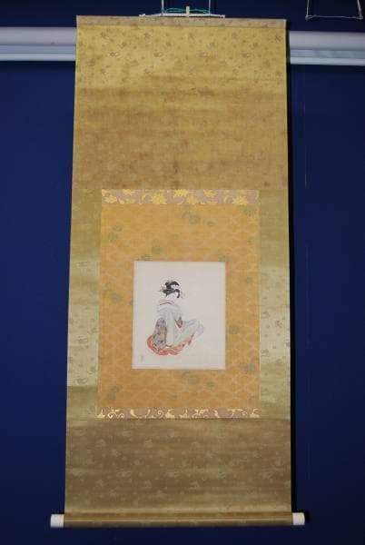 真作/島田廣明/浮世絵/美人画/NO.1/布袋屋掛軸HB-22/
