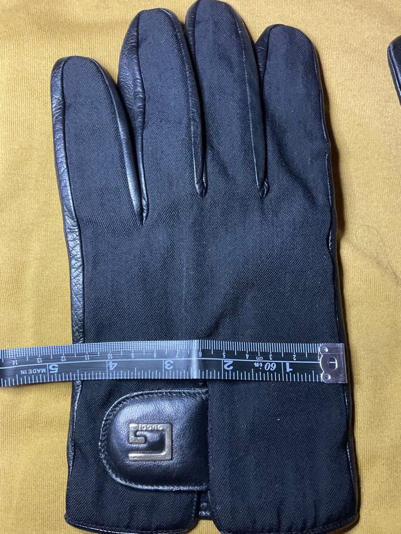 GUCCI グッチ　黒手袋 レザー　イタリア製　XL 大きいサイズ