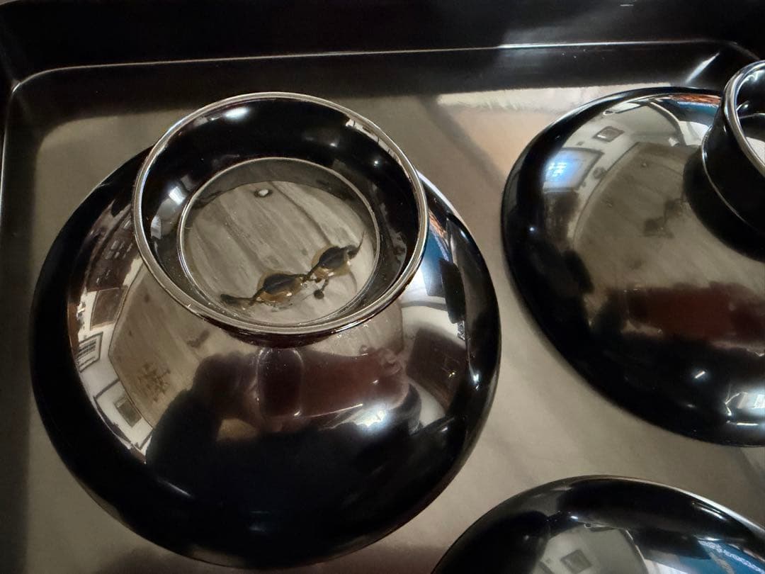 輪島塗（重要無形文化財）高級汁椀　鉄仙図　 3客