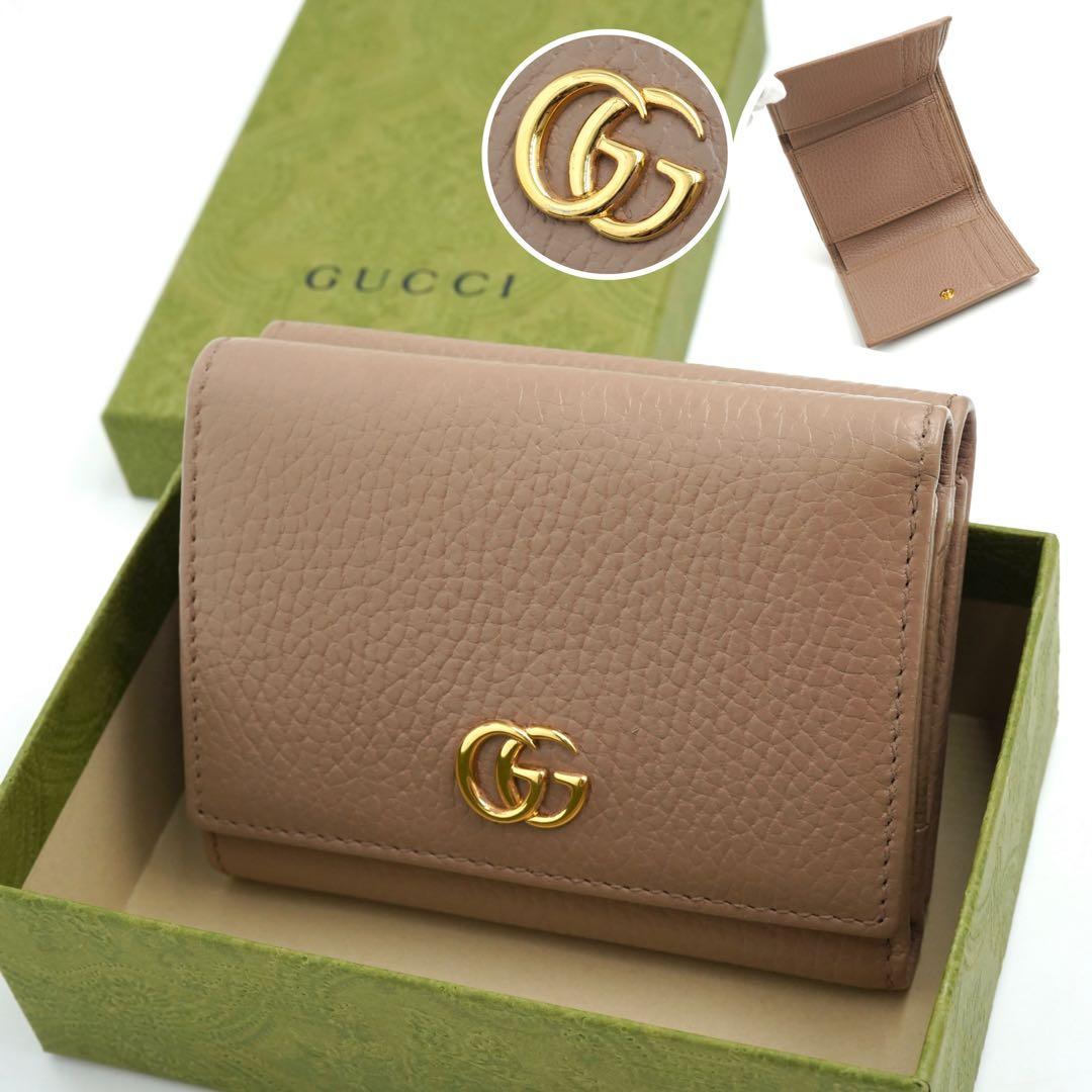 ✨未使用展示品・箱付き✨　GUCCI ミニ財布　マーモント　三つ折り　GG