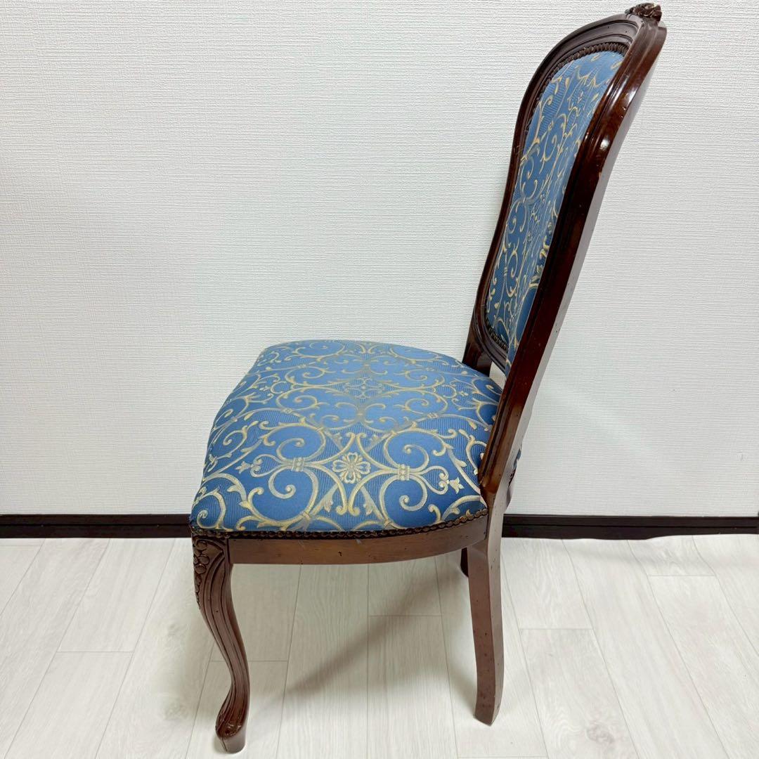 イタリア ダイニングチェア ブルー イタリア家具 高級感 猫脚　2脚