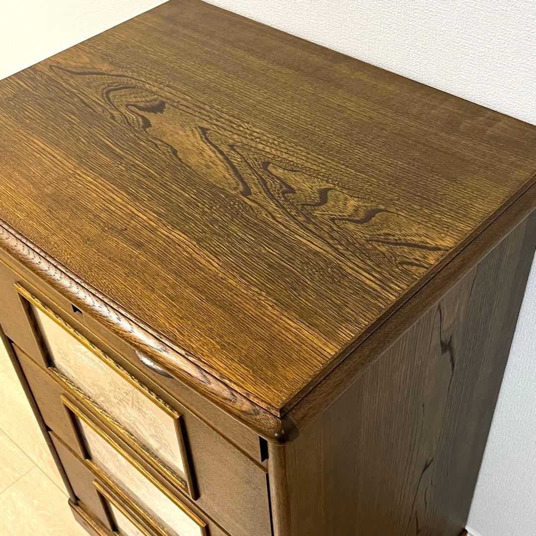 (こ50)戸塚刺繍 風景画 木製多段チェスト 洋箪笥