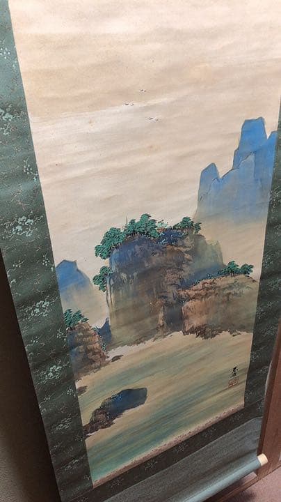 山本春挙　蓬莱山園　掛け軸　掛軸　共箱あり　二重箱 26