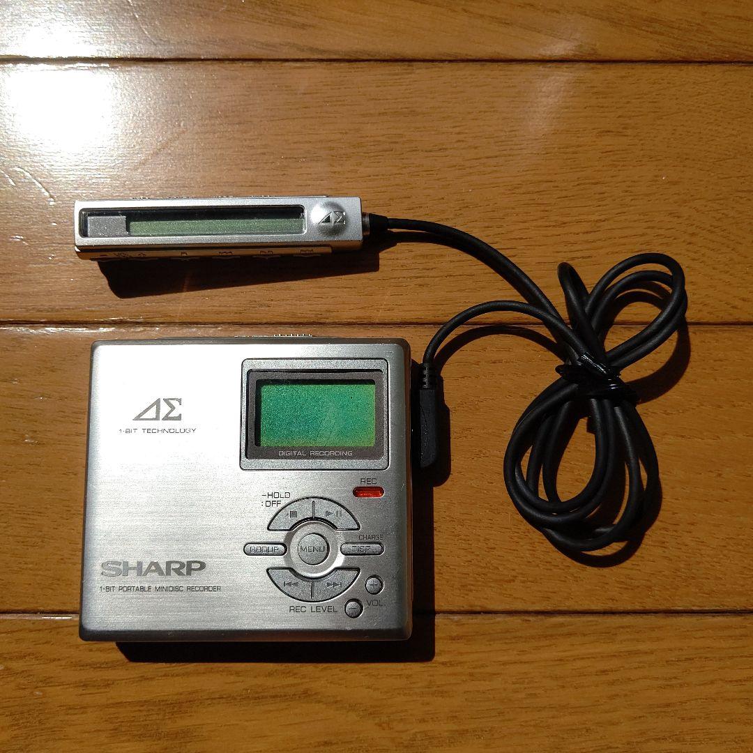 ジャンク品 SHARP 1bitポータブルMDレコーダー MD-DR7-S