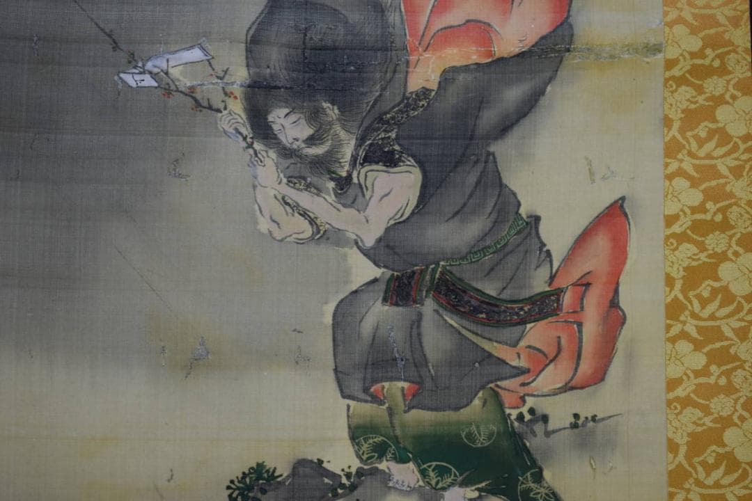 真作/業山/菅原道真像図/人物図/布袋屋掛軸HH-662